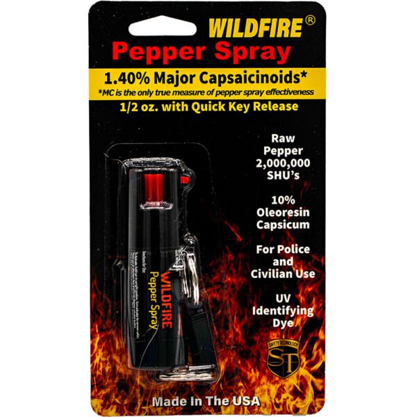 Wildfire 1.4% MC 1/2 oz pepper spray belt clip and quick release keychain - Image 2
